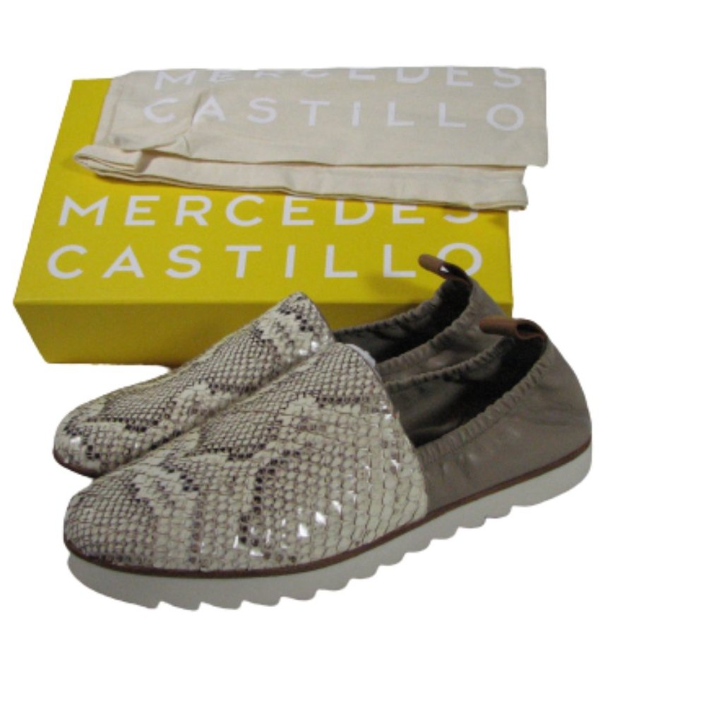 Mercedes Castillo Charlete2 Snake Print Slip On 9 Women Loafer Shoes Leather NEW